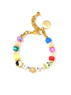 Our I'm An Alien Bracelet is the perfect way to let people know you're out-of-this-world! Alien-ate your style with this fun and celestial piece! 6" Beaded bracelet 1.5" extension Lobster clasp closure Gold plated brass hardware Crystal pearls Pave rhinestone charms Ceramic charms Glass charms Handmade in New York City and Puerto Rico. Due to the handmade nature of our products, some charms may vary in color and style or be replaced if unavailable. Please allow 5-7 business days for production. Alien Bracelet, Ceramic Charms, Diy Bracelet Designs, Energy Bracelets, Glass Charms, Necklace Design, Crown Jewels, Diy Bracelet, Girly Jewelry