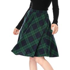 This skirt is timeless thanks to the check print and easy a-line silhouette.It is made to sit high on the waist with an elasticated waistband for a flattering silhouette.Team yours with a chunky knit jumper and Chelsea boots for versatile work-to-weekend style.Add checks to your transitional wardrobe with the skirt. Size: x-small. Color: green. Gender: female. Age Group: adult. Pattern: Plaid. Material: Polyester. Green Plaid Skirt, Attractive Clothing, Chunky Knit Jumper, Tartan Skirt, Sleeveless Pullover, Vintage Rock, Line Skirt, Weekend Style, Styles Inspiration