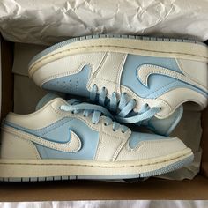 Women’s 6 Good Condition Ice Blue Color, Womens Jordans, Jordan 1 Low, Air Jordan 1 Low, Jordan Shoes, Ice Blue, Jordan 1, Womens Shoes Sneakers, Air Jordans