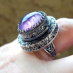 Brand New Handmade Oversized Amethyst Antique Design Silver Statement Ring. Size 8 925 Stamped New To Poshmark? Use Referral Code Kimberlyn222 To Receive $10. Spiritual Silver Amethyst Ring In Sterling Silver, Silver Sterling Silver Amethyst Ring Gift, Bohemian Amethyst Crystal Ring In Silver, Silver Bohemian Amethyst Rings, Silver Amethyst Ring, Spiritual Birthstone, Spiritual Silver Amethyst Ring, Nickel-free Silver Amethyst Ring In Sterling Silver, Silver Amethyst Ring Stamped 925, Adjustable Silver Amethyst Ring In Sterling Silver