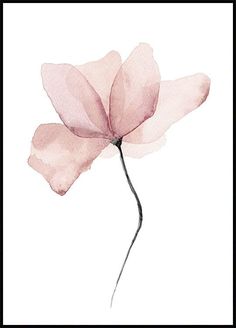 a watercolor painting of a pink flower