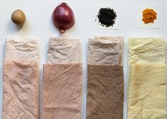 five different types of paper towels with spices on them and an onion in the middle