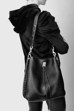 Darren Shoulder Bag – Rebecca Minkoff Divide And Conquer, Female Founders, Leather Outerwear, Rebecca Minkoff Bag, Large Shoulder Bags, Leather Dresses, Black Hardware, Sleek Look, Everyday Bag