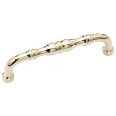 an image of a handle for a cabinet or drawer knob in polished brass finish on white background