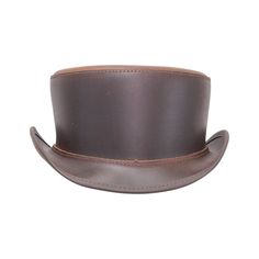 Description - Brim 1 1/2" Crown 3" - Removable Sweatband - Cowhide Leather - Featherweight The Bromley leather top hat sports a practical streamlined brim and a low, wide, understated crown. Sizing Info Brim 1 1/2" Crown 3" For detailed sizing info, click here to watch a short, informative video. We offer FREE EXCHANGES/RETURNS in case you order the wrong size, so don't sweat it. We'll make sure you get a hat that fits like a dream, even if we have to send you 3-4 hats 'til we get it right. We'l Classic Solid Top Hat With Flat Crown, Adjustable Solid Top Hat With Short Brim, Classic Outdoor Hat Bands, Classic Adjustable Top Hat With Flat Crown, Classic Fitted Hat With Flat Bill, Classic Outdoor Top Hat With Short Brim, Adjustable Fit Brown Hat With Short Brim, Brown Adjustable Fit Hat With Short Brim, Classic Top Hat With Short Brim For Outdoor