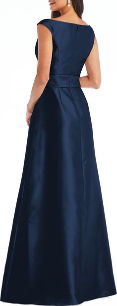 Alfred Sung Off the Shoulder Satin Gown | Nordstrom Mob Dress, Off Shoulder Evening Dress, Evening Dress Collection, Alfred Sung, Full Circle Skirt, Mob Dresses, Dresses 2023, Full Circle Skirts, Satin Gown