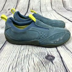 LL Bean moc comfort shoe.  Blue suede slip on for hiking and walking.  Size 9-1/2.  Good condition. Blue Outdoor Walking Shoes With Vibram Sole, Blue Leather Slip-on Walking Shoes, Blue Walking Shoes With Rubber Sole For Hiking, Blue Walking Shoes For Hiking With Rubber Sole, Blue Leather Outdoor Sneakers, Blue Walking Shoes With Vibram Sole And Round Toe, Blue Walking Shoes For Hiking, Blue Walking Shoes With Vibram Sole, Casual Blue Leather Walking Shoes