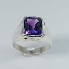 This stunning ring has been carefully crafted in 925 Sterling Silver and Authentic Amethyst. This ring would make a great birthday/special occasion gift. Buy it for your-self or for someone you love! This beautiful ring will not go unnoticed. All of my jewelry is handmade from scratch and of high quality. A tracking shipping number will be provided to you once ring has been mailed. Ring Measurements: Ring is size 8 1/2  but can be resized at no extra cost and will be shipped to you in an elegant Men Silver Ring, Birthday Special, Amethyst Jewelry, February Birthstone, Ring Women, February Birth Stone, Beautiful Ring, Ring Ring, Amethyst Ring