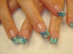 Rockstar Nails, Aqua Nails, August Nails, Green Nail Designs, Green Nail, Mermaid Nails, Sparkle Nails, Uñas Acrilicas, Nail Designs Glitter