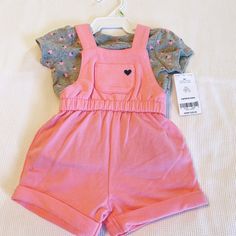 Carter’s 2 Pieces Set With Pink And Gray. Size 3 Months. Great For Summer. Pet And Smoke Free Home Cute Pink Playtime Sets, Cute Pink Sets With Short Sleeves, Cute Pink Sleeveless Clothing Sets, Cute Pink Sleeveless Sets, Cute Sleeveless Pink Sets, Pink Cotton Playwear Sets, Pink Summer Playdate Sets, Suspenders Outfit, Boy Overalls