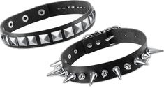 Black Gothic Jewelry With Spikes, Rock Style Spiked Party Jewelry, Rock Style Spiked Jewelry For Parties, Rock Style Party Jewelry With Spikes, Gothic Halloween Jewelry With Spikes, Gothic Spiked Jewelry For Halloween, Punk Style Jewelry With Rivets For Alternative Fashion, Punk Jewelry With Rivets For Alternative Fashion, Rock Style Jewelry With Rivets For Party