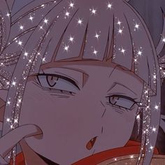 an anime character with stars on her head