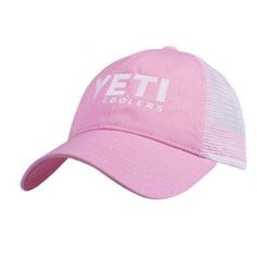 Ventilated Mesh Back Adjustable Snap Closure Cheap Pink Outdoor Hats, Cheap Pink Trucker Hat For Outdoor, Yeti Coolers, Funny Hats, Summer 2023, Coolers, Country Club, Hats For Women, Snap Closure