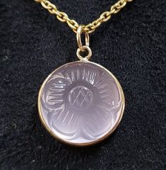 1. Rose Quartz 14k Gold Pendant 2. Made to Order 3. Gemstone - Rose Quartz  4. Jewelry Type - Pendant 5. Total Weight - 5.030 Gram Approx. 6. Rose Quartz Weight - 22.00 Carats 7. Gold Weight - 0.630 Grams Approx. 8. Gold Purity - 14k 9. Rose Quartz Size - 17 MM 10. Pendant Bails Outer Size - 6 MM 11. Pendant Bail Inner Size - 5 MM  12. Flower Carving 13. Stone Shape - Round  14. Women Pendant 15. Ready to Dispatch in 1 - 2 days. 16. Handmade Items 17. AAA Quality Pendant 18. 1 Quantity Available Rose Gold Cabochon Pendant Jewelry, 14k Gold Round Intaglio Jewelry, Pink Round Antique Jewelry, Antique Pink Round Jewelry, Hallmarked Rose Gold Round Jewelry, Hallmarked Rose Gold Jewelry, Hallmarked Round Rose Gold Jewelry, Pink Gold Formal Jewelry With Bezel Setting, Pink Gold Jewelry With Bezel Setting For Formal Occasions