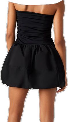 Bubble Hem Dress, Bubble Hem, Hem Skirt, Strapless Mini Dress, Hem Dress, Side Zip, Dress Black, Knit Top, Bodice