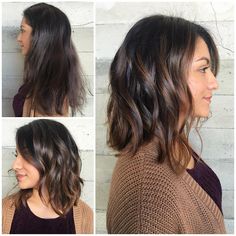 “Chop and Balayage... By Butterfly Loft stylist Jacqui @jackss_” Shorter Hair Cuts, Hair Cuts For Thick Hair, Cuts For Thick Hair, Fall Highlights, Cortes De Cabello, Highlights Color, Shorter Hair, Haircuts For Wavy Hair, Short Hair Balayage