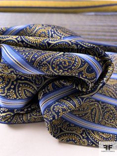 SKU: 15768 Content: 100% Silk Color: Navy / Blue / Yellow / Tan Width: 39 inches Stripe Silk, Silk Necktie, Fabric Gifts, Fashion Fabric, Necktie, Blue Yellow, Neck Tie, Quality Fabric, Paisley