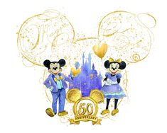 mickey and minnie mouse celebrating their 50th anniversary