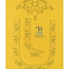 an image of a yellow wall with flowers and vines on it's border, as well as the letter p