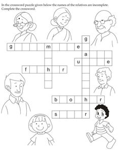 the crossword worksheet for children to learn how to read and understand words