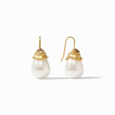 Noel Pearl Earring | Julie Vos Julie Vos, Pearl Earring, French Wire, Gold Drop Earrings, Ring Necklace, Wedding Shop, Diamond Shapes, Necklaces Bracelets, Pearl Earrings