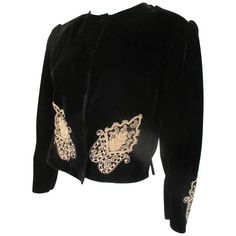 Embroidered Items, Embroidered Coat, Embroidered Jacket, Vintage Coat, Black And Gold, Black Velvet, Put On, Unique Vintage, Vintage Items