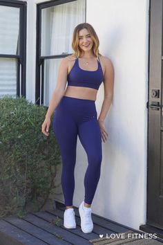 Eloise Sports Bra and Effortless Pocket Leggings in Blackberry | New Arrivals! | Bloom Collection | Shop aloha inspired tanks, tees, activewear, and accessories at Love Fitness Apparel - designed with aloha in Hawaii. Purple Compressive Yoga Tights, Functional Purple Leggings For Yoga, Purple Compressive Functional Leggings, Functional Purple Leggings For Training, Purple Stretch Leggings, Functional Stretch Purple Leggings, Functional Purple Stretch Leggings, Versatile Squat Proof Leggings For Pilates, 4-way Stretch Purple Leggings For Workout