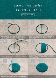 step by step instructions on how to crochet the satin stitch in this video