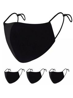 6 Face Masks 3 layer Black Cotton Adult Mask Adjustable Elastic Loops Washable Reusable. Condition is "New with tags". Shipped with USPS First Class. Masks Black, Dream Items, Clothing Swap, Costume Masks, Face Mask Black, Corset Belt, Costume Mask, Black Mask, Plain Black