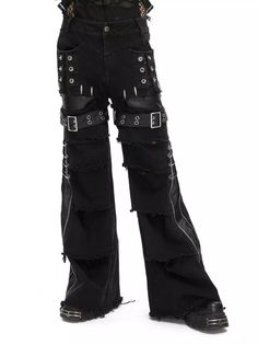 Darkshade Anarchy - Men's Gothic Pants Skull Pants, Gothic Pants, Gothic Men, Lace Pumps, Black Platform Boots, Costume Shoes, Boot Straps, Safety Pins, Black Platform