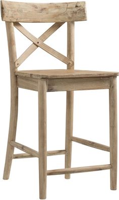 a wooden chair with a cross back and seat