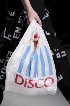 Love this Ashish "DISCO" carrier bag - Spring 2014 - Details Look Grunge, Disco Fever, Porsche 964, Back To Nature, Carrier Bag, Arm Candy, Junk Food