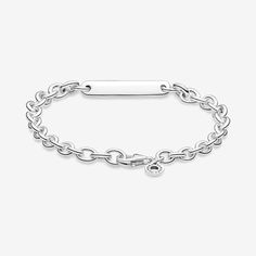 Engravable Bar Link Bracelet | Sterling silver | Pandora US Bracelet Pandora, Silver Bar, Jewellery Uk, Engraved Bracelet, Silver Bars, Pandora Bracelets, Bracelet Argent, Engagement Jewelry, Pandora Bracelet