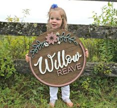 Girl Name Nursery Sign Wooden Circle Name Sign custom Baby - Etsy Baby Girl Sign, Wooden Circle, Lily Flowers, Boho Nursery Decor