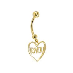 Product Details I Love You Belly Ring. Heart Body Jewelry. Real solid gold belly ring with hollow heart featuring the words I Hear You. Specifications 16 Gauge (1.2mm), 7/16" (11mm), Solid 14KT Gold, 5mm Ball Gold Belly Ring, Jewelry Real, Ring Heart, Hollow Heart, Belly Ring, Belly Rings, 14kt Gold, Real Gold, Body Jewelry