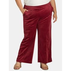 These Women's Plus Pull-on Velvet Pant from Just My Size are an upgrade to a casual wardrobe staple. You'll ooze sophisticated style in the soft, stretch velvet fabric, while enjoying the comfort of a wide stretch waistband. The high rise and wide leg silhouette pair perfectly with tees or sweaters alike, depending on the occasion. Perfect for work, weekends, holiday get-togethers and beyond. Exclusively at Walmart. Size: 2X.  Color: Purple.  Gender: female.  Age Group: adult. Velvet Pant, Just My Size, Plus Size Pants, Work Wear Women, Velvet Pants, Stretch Velvet, My Size, Pull On Pants, Sophisticated Style