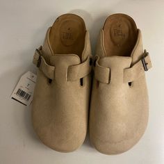 Time and Tru | Shoes | Slip On Clogs | Poshmark Tan Color, Mule Clogs, On Shoes, Slip On Shoes, Clogs, Stain, Slip On, Size 7, Water