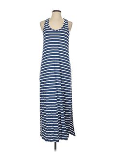 J.Crew Factory Store Casual Dress Size: Large Blue Dresses - used. 95% MODAL, 5% ELASTANE, Scoop Neck, Stripes, Midi/Calf Length, Sleeveless | J.Crew Factory Store Casual Dress: Blue Stripes Dresses - Used - Size Large Affordable Blue Dresses By Tommy Hilfiger, Affordable Blue Tommy Hilfiger Dresses, Blue Casual Dress, Blue Striped Dress, Blue Dress Casual, J Crew Factory, Dress Blue, Casual Dresses For Women, Blue Stripes