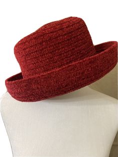 BETMAR NEW YORK Vintage Cherry Red Rolled Brim Bucket Hat Womens EUC OS. Shipped with USPS Priority Mail Red Short Brim Cloche Hat For Fall, Red Wool Winter Hat, Red Crochet Hat For Spring, Vintage Red Hat For Fall, Red Brimmed Cloche Hat For Spring, Red Wool Hat With Short Brim, Red Brimmed Winter Hat, Red Wide Brim Hat For Fall, Red Cloche Hat With Short Brim