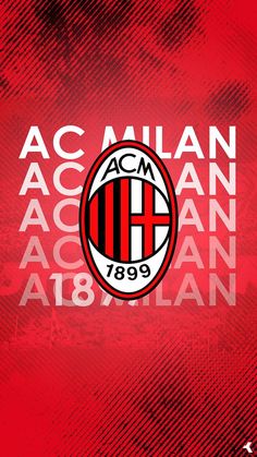 the ac milan logo on a red background