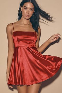 Dresses for Women | Best Women's Dresses Online Fall Satin Mini Dress Knee-length, Fall Knee-length Satin Mini Dress, Solid Fit And Flare Mini Dress For Date Night, Fit And Flare Dress For Night Out, Solid Fit And Flare Dress For Night Out, Satin Dress For Night Out In Winter, Winter Satin Dress For Night Out, Fall Satin Mini Dress, Winter A-line Mini Dress For Date Night