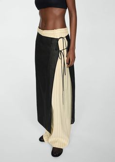 Ramio pareo skirt with slit Pareo Skirt, Mode Editorials, Contemporary Wardrobe, Mango Outlet, Langer Rock, Modieuze Outfits, Mode Inspo, Skirt Pattern