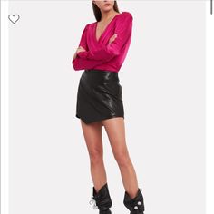 Michelle Mason Leather Mini Skirt New With Tags, Slit Side, Size 8 Michelle Mason, Club Wear, Bar Club, Leather Mini Skirts, Leather Mini, Lambskin Leather, New Design, Stylish Women, Women Girl