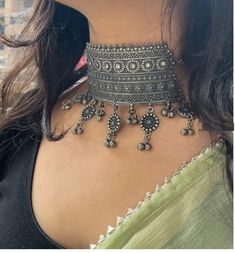 Beautiful Personality, Indian Accessories, Oxidised Silver Jewelry, Choker Black, Fancy Jewellery Designs, Silver Jewellery Indian, Indian Jewellery Design Earrings, New Delhi India, Indian Jewellery Design