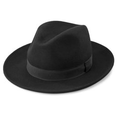 Alessandria Black Wool Fido Fedora | In stock! | Fawler Solid Wool Fedora With Curved Brim, Wool Fedora With Curved Brim In Solid Color, Wool Fedora With Curved Brim, Classic Wool Felt Hat For Winter, Solid Wide Brim Wool Fedora, Solid Color Wide Brim Wool Fedora, Solid Wool Wide Brim Fedora, Classic Curved Brim Fedora For Winter, Solid Wool Fedora With Wide Brim