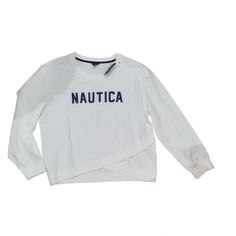 New Nautica Crew Neck Women's Sweatshirt. Please Feel To Contact Me With Any Questions. Thanks For Taking The Time To Look. New With Tags White Nautical Crew Neck Top, Navy Blue Hoodie, Navy Blue Sweatshirt, Womens Sweatshirts Hoods, Blue Long Sleeve Shirt, Striped Hoodie, Quarter Zip Sweatshirt, Pullover Sweater Women, Half Zip Pullover