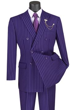 1920s Mens Clothing, Double Breasted Pinstripe Suit, Suit Purple, 1920s Costume, Stripe Suit, Suit Man, Cheap Suits, Traditional Suit, Purple Suits