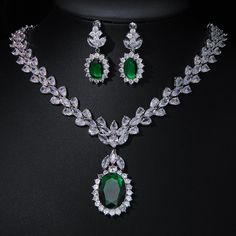 exquisite jewelry set crafted Emerald Jewelry Aesthetic, Emerald Green Jewelry Set, Emerald Bridal Jewelry, Emerald Jewelry Necklace, Emerald Necklace Set, Emerald Jewelry Set, Green Emerald Necklace, Emerald Green Jewelry, Emerald Jewellery