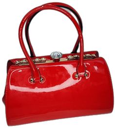 Luxury Red Bag With Hasp Closure, Luxury Red Handheld Box Bag, Red Evening Clutch With Detachable Handle, Red Clutch Evening Bag With Detachable Handle, Red Handheld Box Bag With Top Carry Handle, Classic Red Satchel Box Bag, Classic Red Box Bag With Top Carry Handle, Red Formal Bag With Hasp Closure, Classic Red Box Bag With Gold-tone Hardware