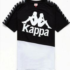 Go For A Street-Meets-Athletic Look On Top In The Kappa Banda Baldwin T-Shirt. This Instant Classic Tee Has A Crew Neck, A Authentich Logo Across The Chest, Omini Logo Tape With Piping On The Sleeves, And Is 100% Cotton. Bold Tee Omini, Kappa, And Authentich Branding Crew Neck Short Sleeves Machine Washable Item Brand New Never Been Worn Still With Tags Price Is Firm Size Large Only... White Athleisure T-shirt With Logo Print, Black Cotton Sportswear T-shirt, White Sportswear T-shirt For Summer, White Summer Sportswear T-shirt, Sporty White Tops With Text Print, Sporty White Tops With Front Print, White Sporty Top With Front Print, Sporty White Top With Front Print, Black Sporty Top With Text Print